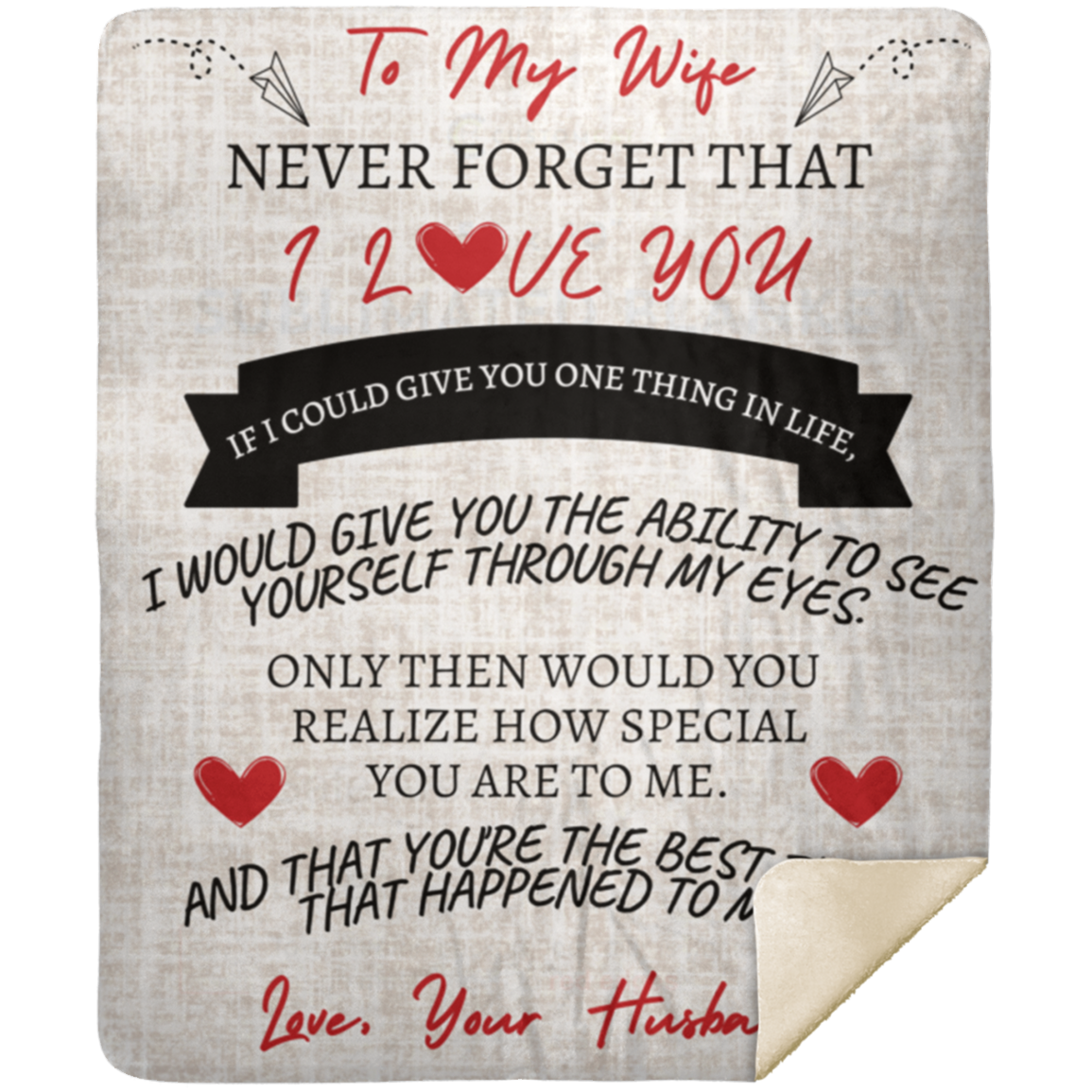 To My Wife | Hearts and Banner