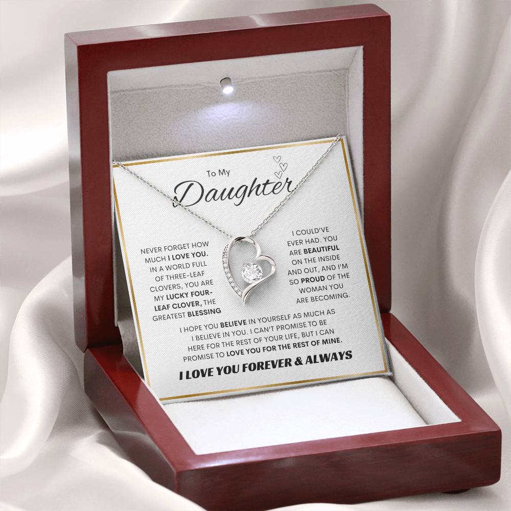 To My Daughter | Forever Love Necklace | SQ Gold Frame
