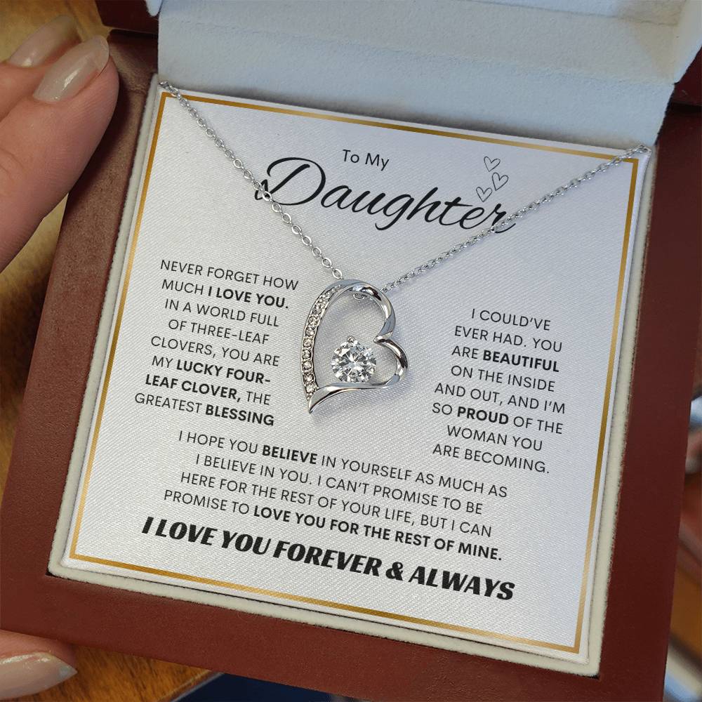 To My Daughter | Forever Love Necklace | SQ Gold Frame