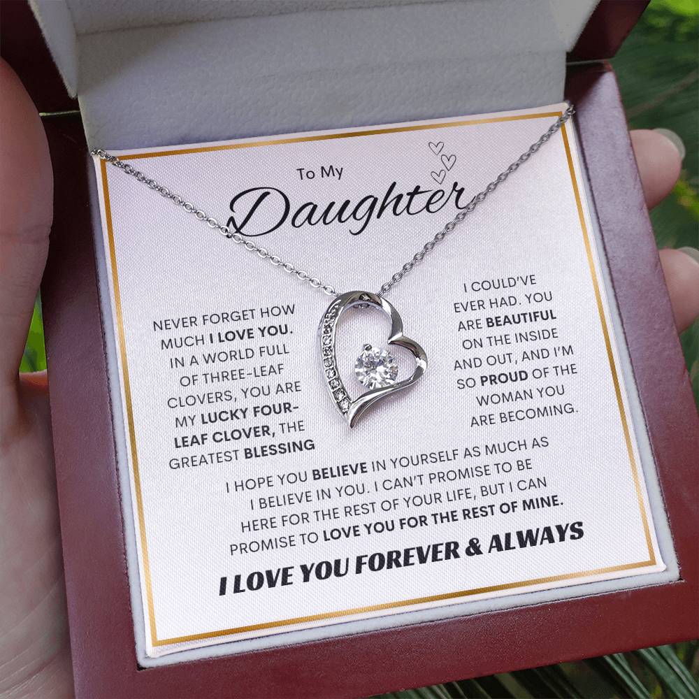 To My Daughter | Forever Love Necklace | SQ Gold Frame