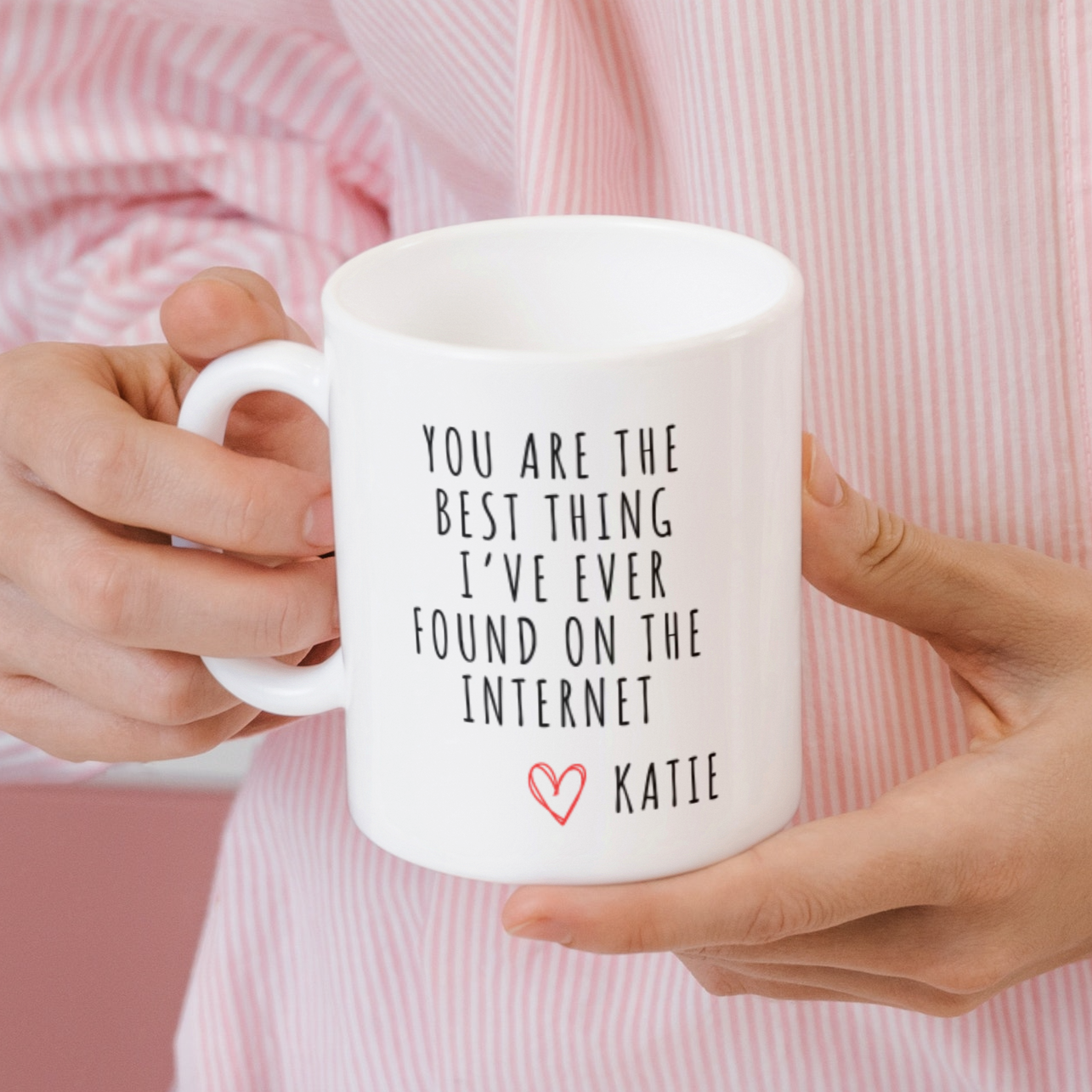 Personalized Internet Best Thing Mug, Custom Name Valentine Present for Boyfriend, Cute Long Distance Relationship Gift, Anniversary Mug for Him