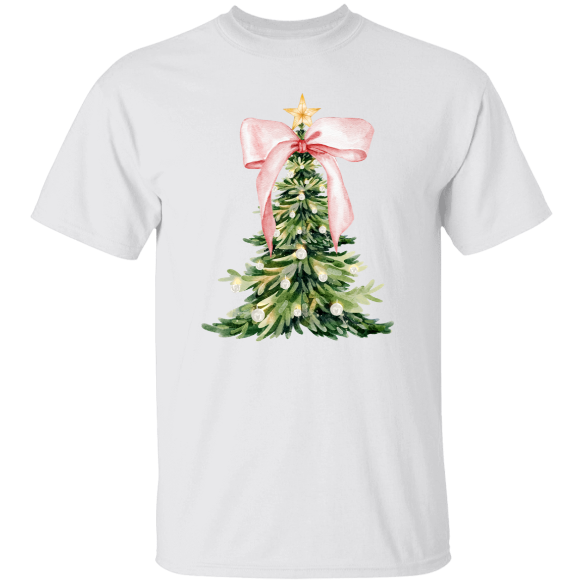 Pink Christmas Tree Bow T-Shirt | Sweatshirt