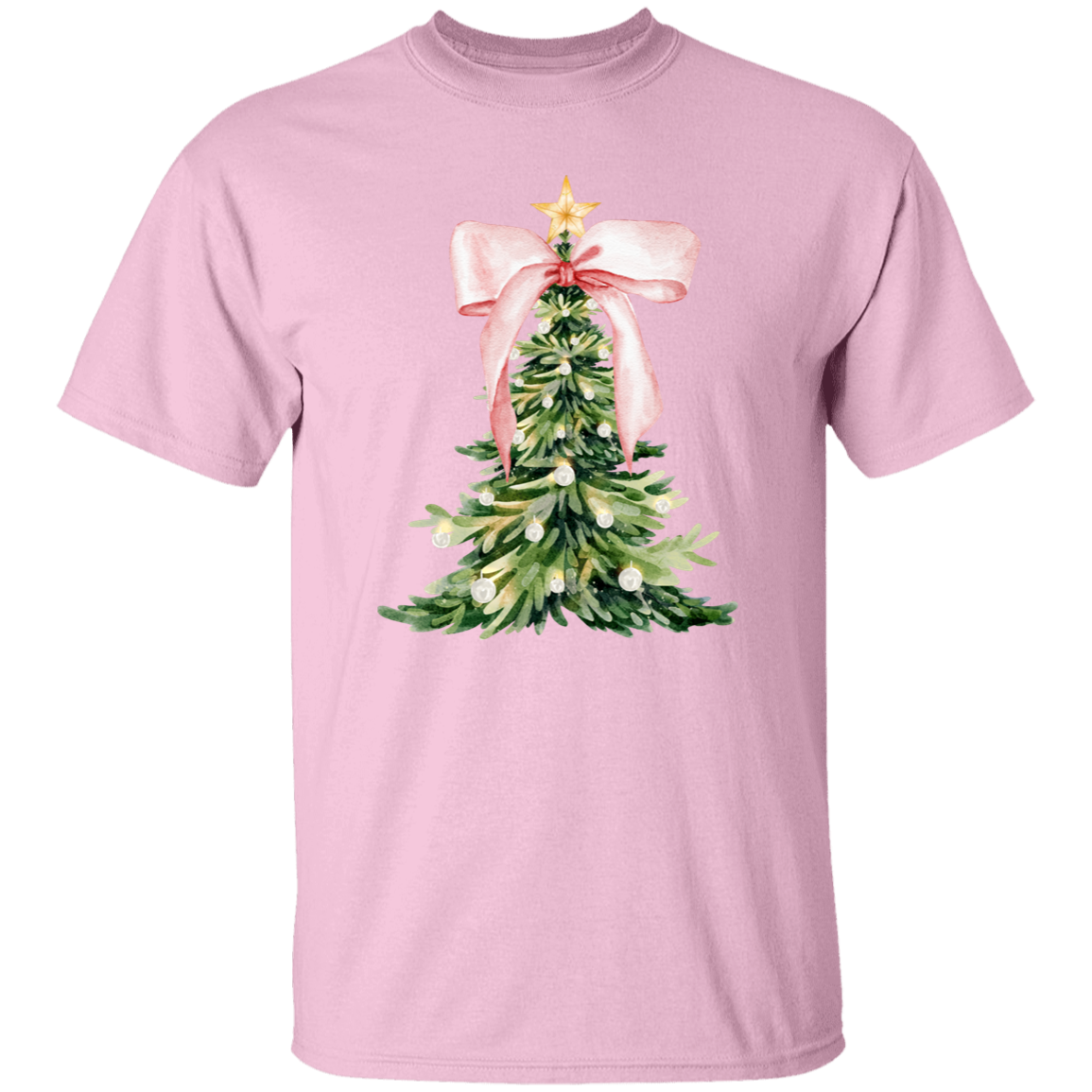 Pink Christmas Tree Bow T-Shirt | Sweatshirt