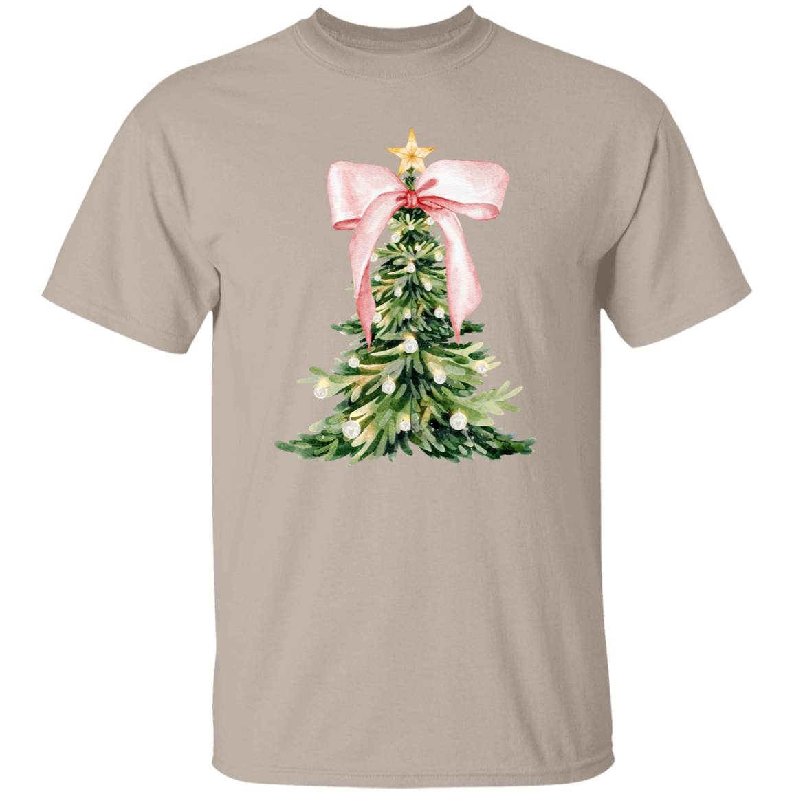 Pink Christmas Tree Bow T-Shirt | Sweatshirt