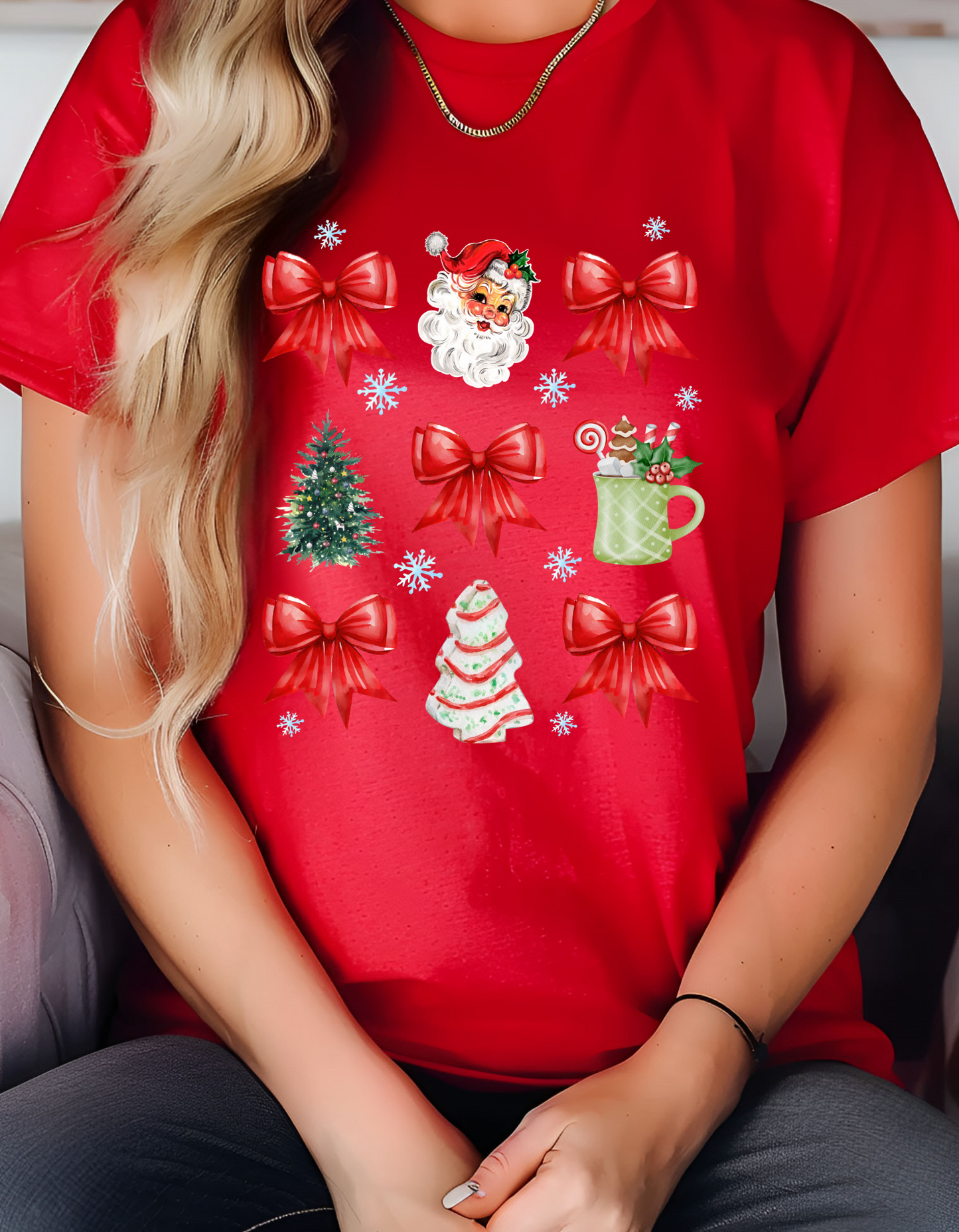 Christmas Coquette Bow T-Shirt | Sweatshirt