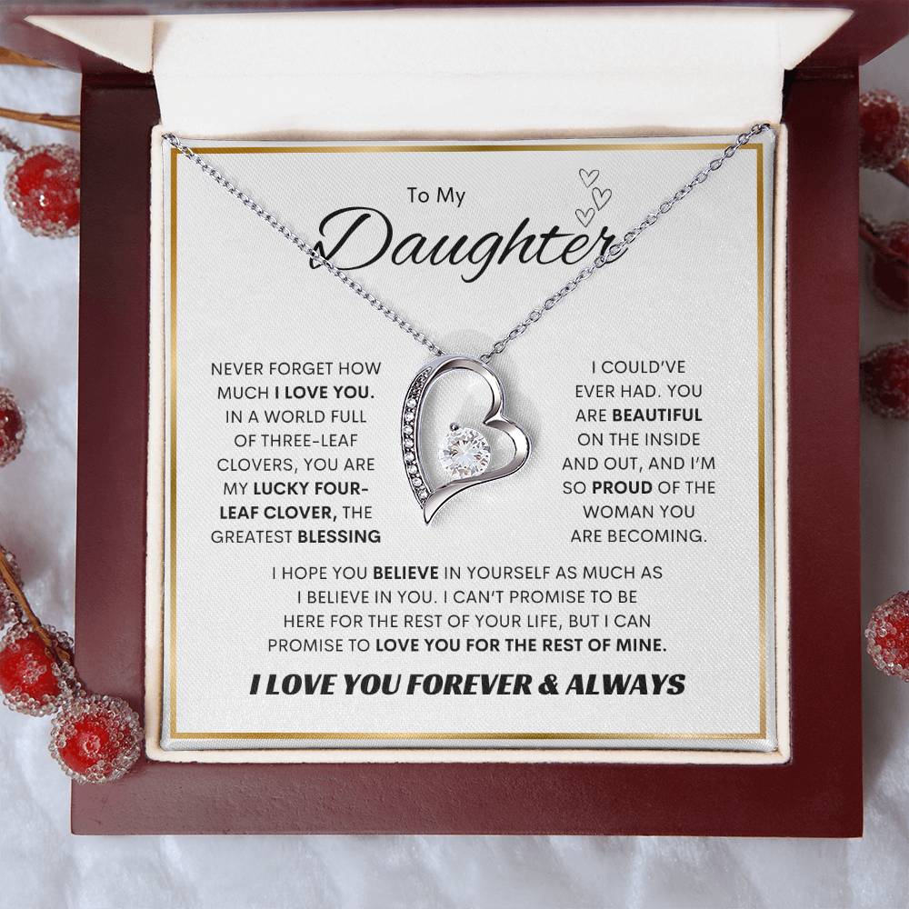 To My Daughter | Forever Love Necklace | SQ Gold Frame