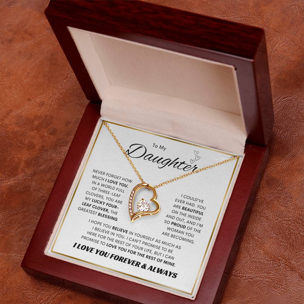 To My Daughter | Forever Love Necklace | SQ Gold Frame