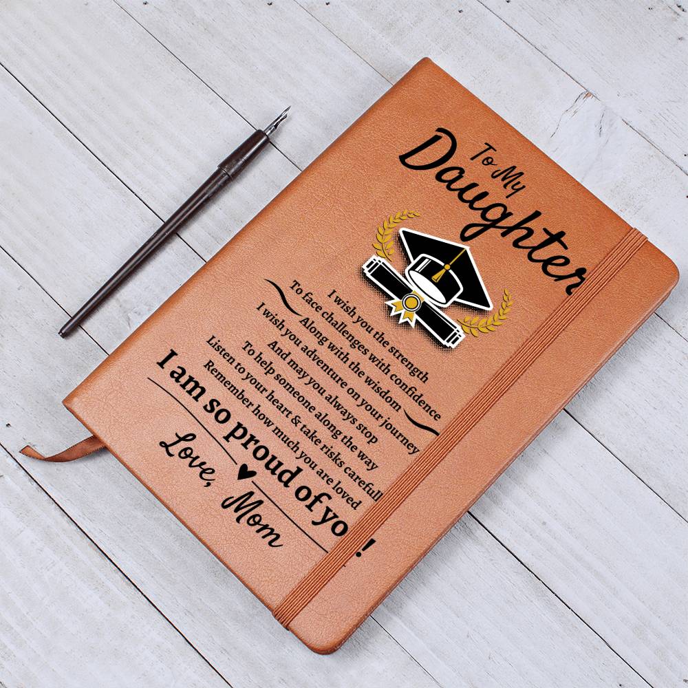 Daughter | Love Mom | Graduation | Leather Journal