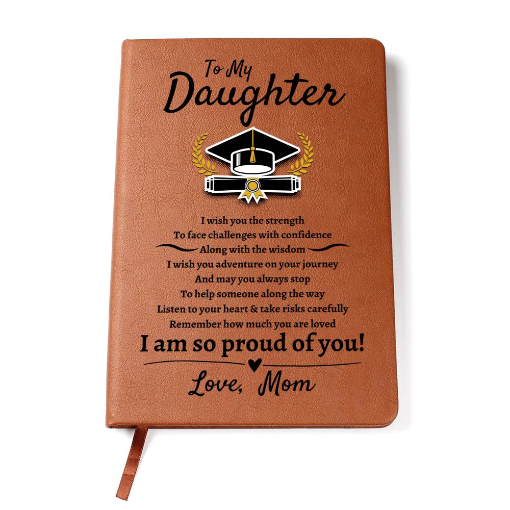 Daughter | Love Mom | Graduation | Leather Journal