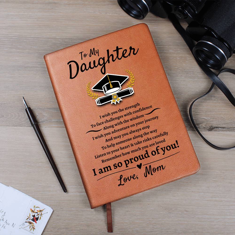 Daughter | Love Mom | Graduation | Leather Journal