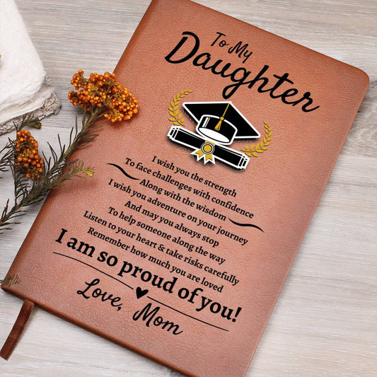 Daughter | Love Mom | Graduation | Leather Journal