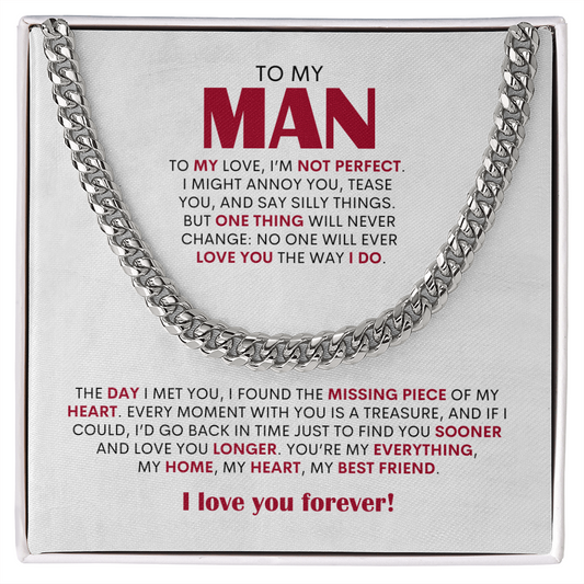 To My Man, My Love | Cuban Link Chain