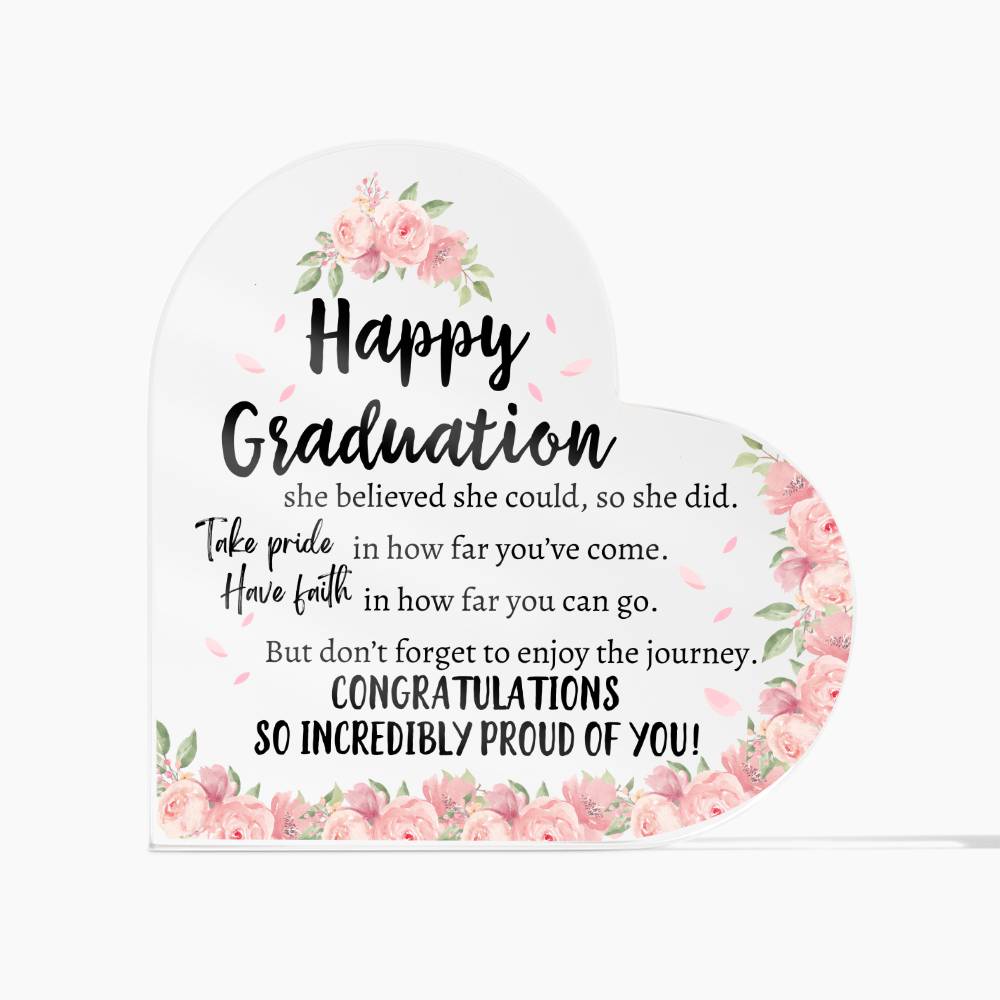 Happy Graduation | Heart Acrylic Plaque