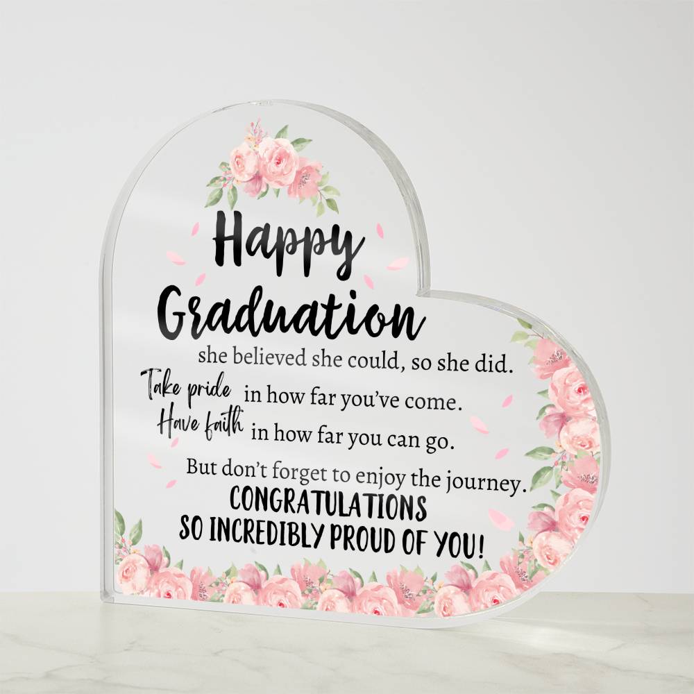 Happy Graduation | Heart Acrylic Plaque