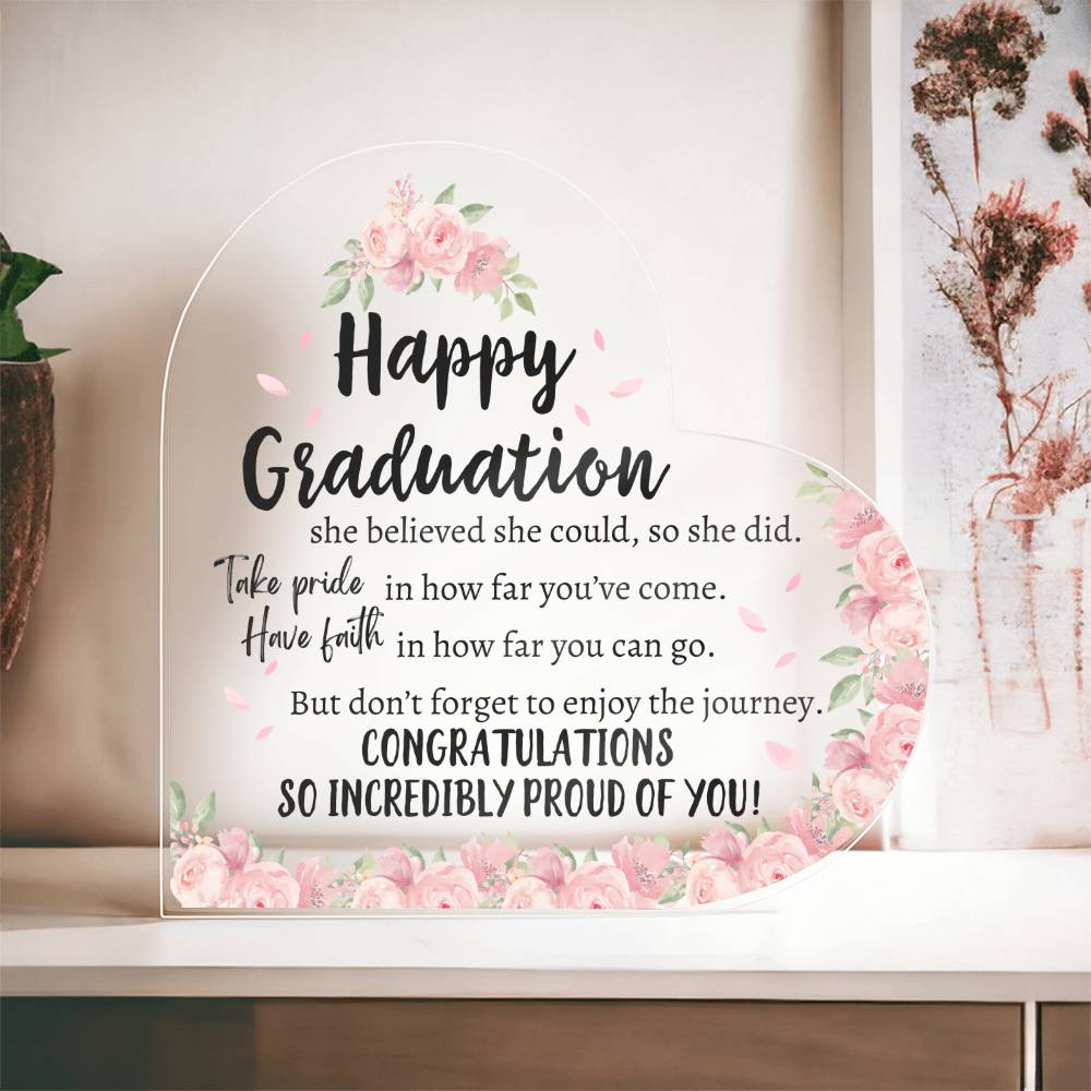 Happy Graduation | Heart Acrylic Plaque