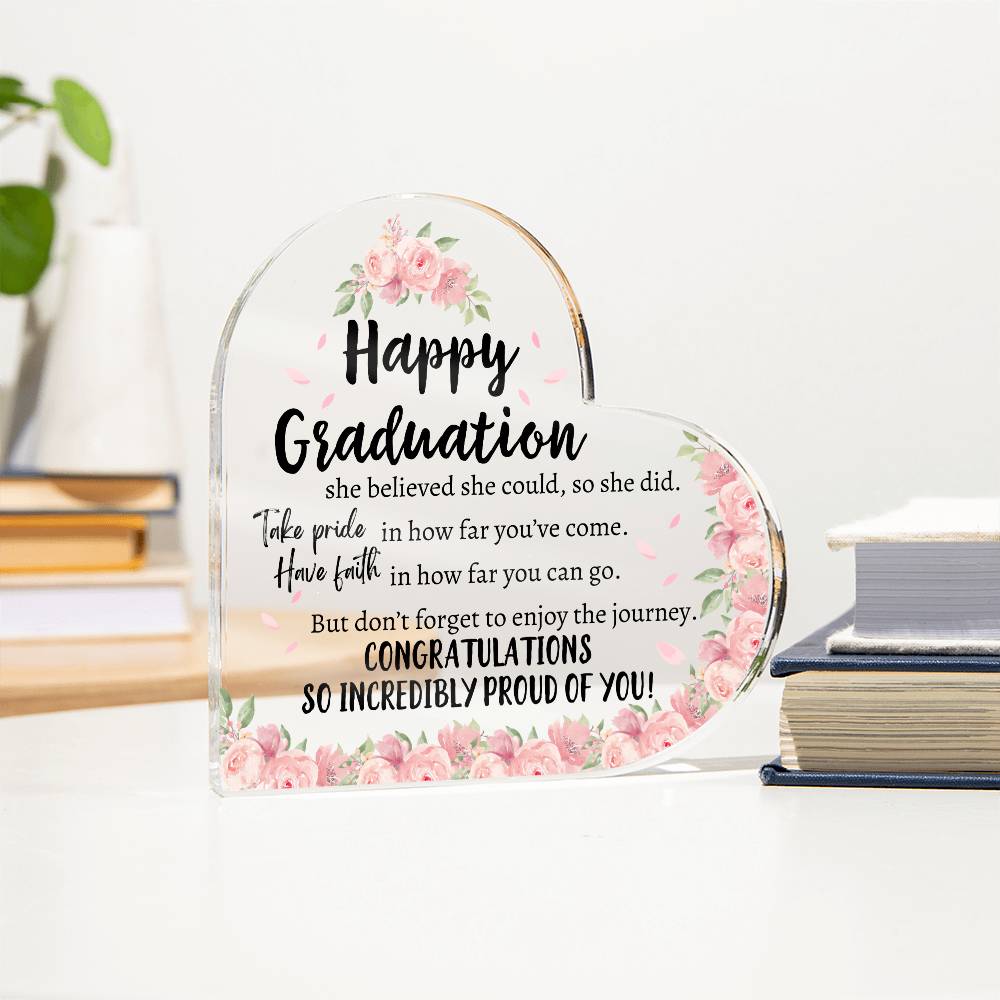 Happy Graduation | Heart Acrylic Plaque