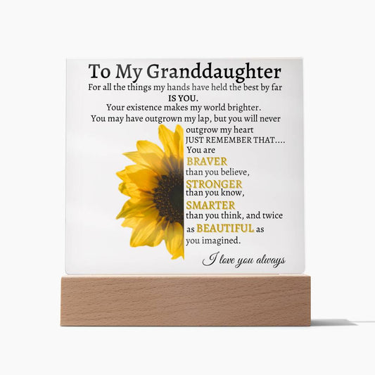 To My Granddaughter | Square Acrylic Plaque