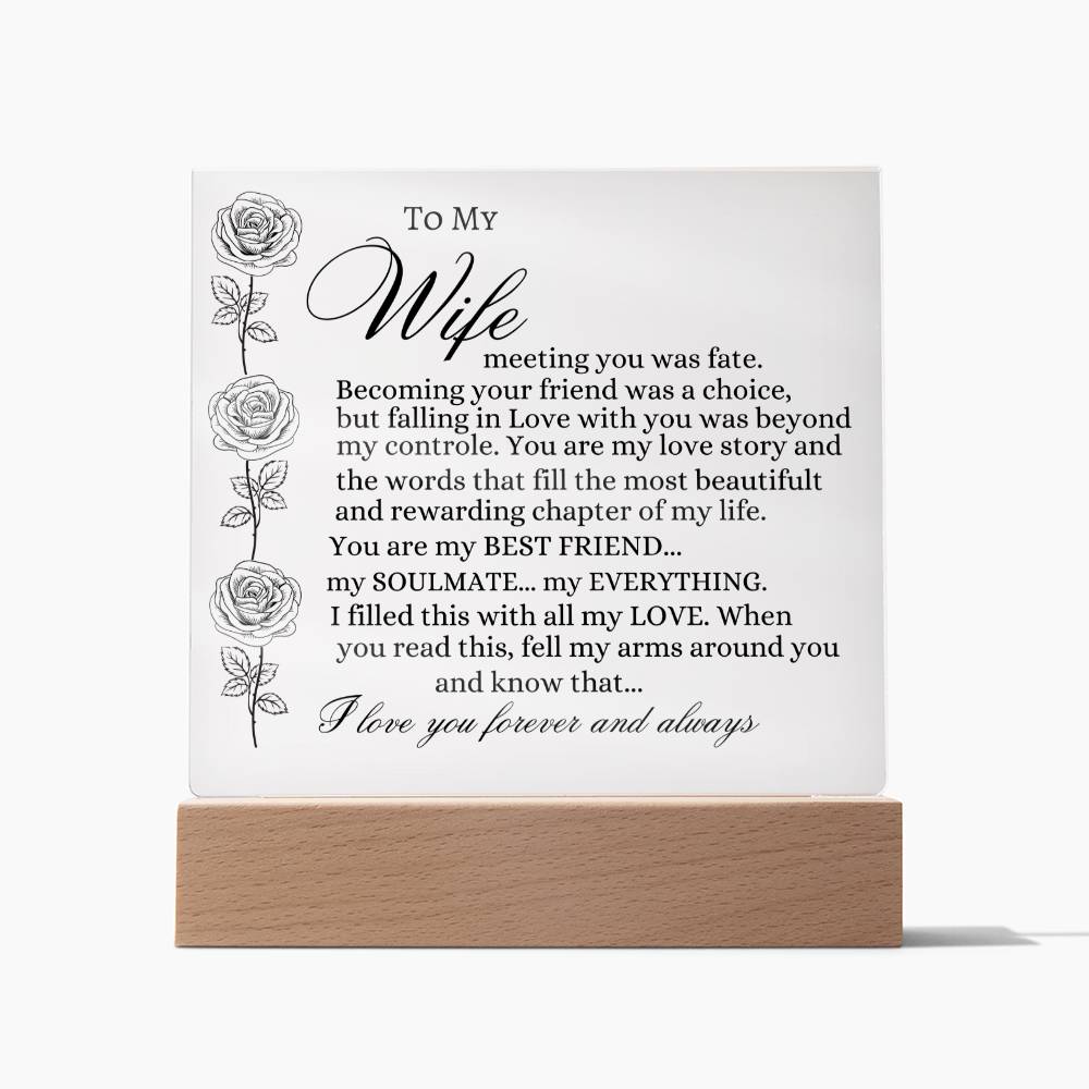 To My Wife | Square Acrylic Plaque