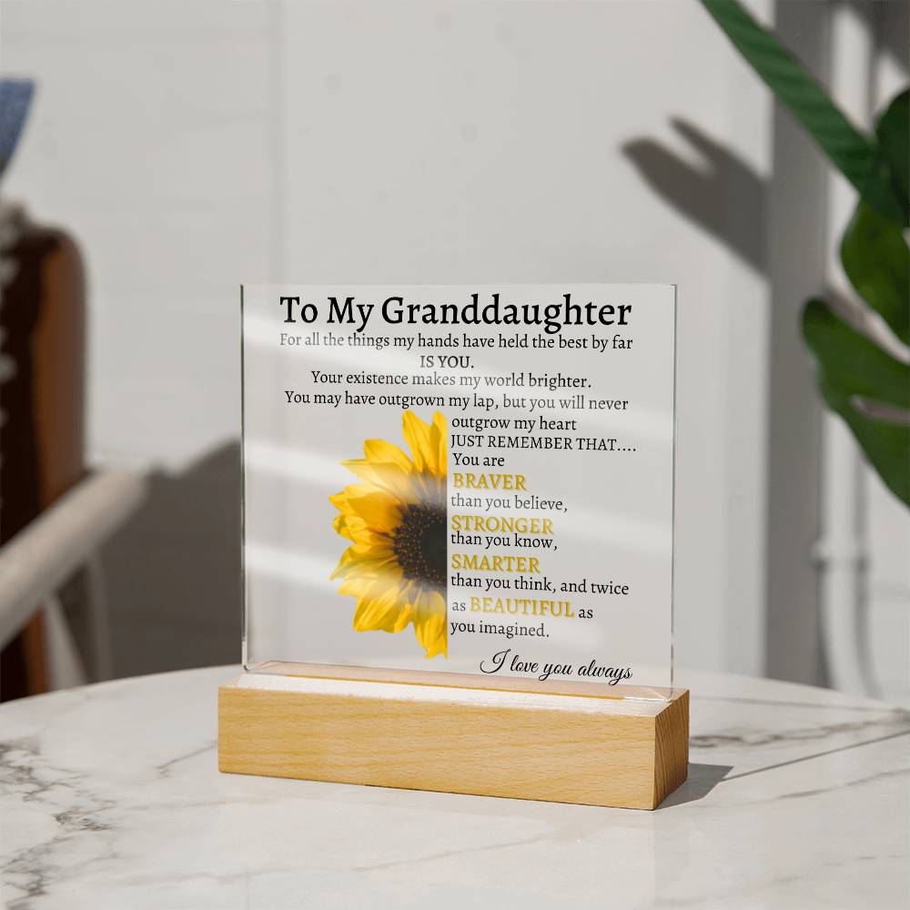 To My Granddaughter | Square Acrylic Plaque