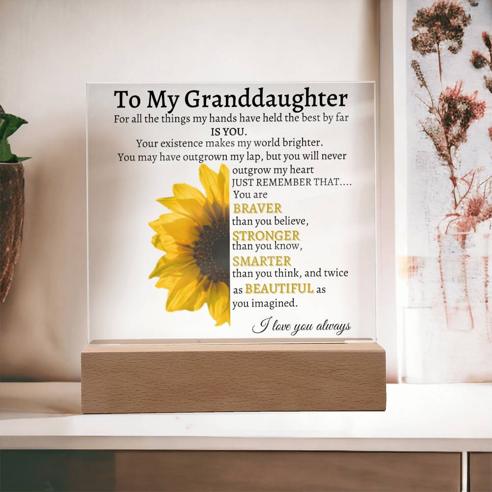 To My Granddaughter | Square Acrylic Plaque