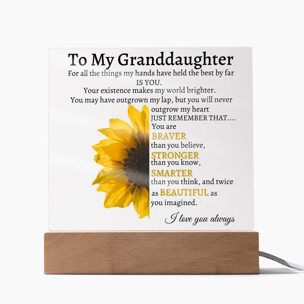 To My Granddaughter | Square Acrylic Plaque