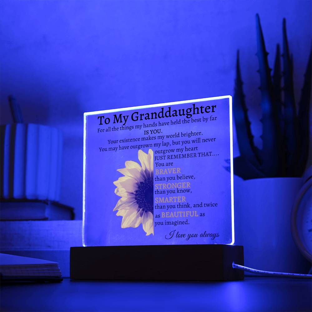 To My Granddaughter | Square Acrylic Plaque