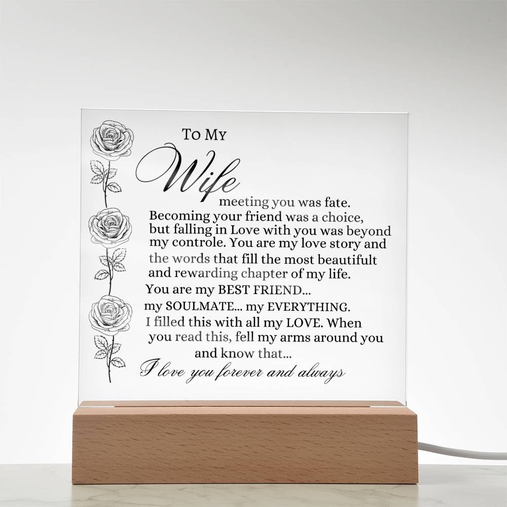 To My Wife | Square Acrylic Plaque