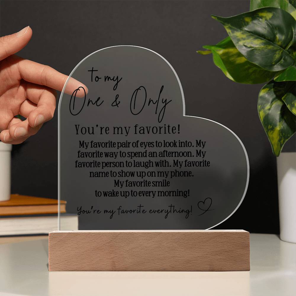 One & Only | Heart Acrylic Plaque