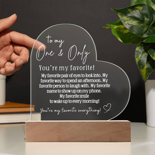 One and Only | Heart Acrylic Plaque