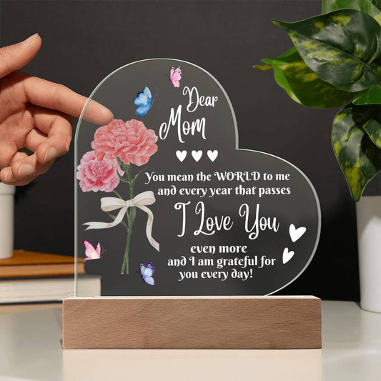 Dear Mom | Acrylic Heart Plaque