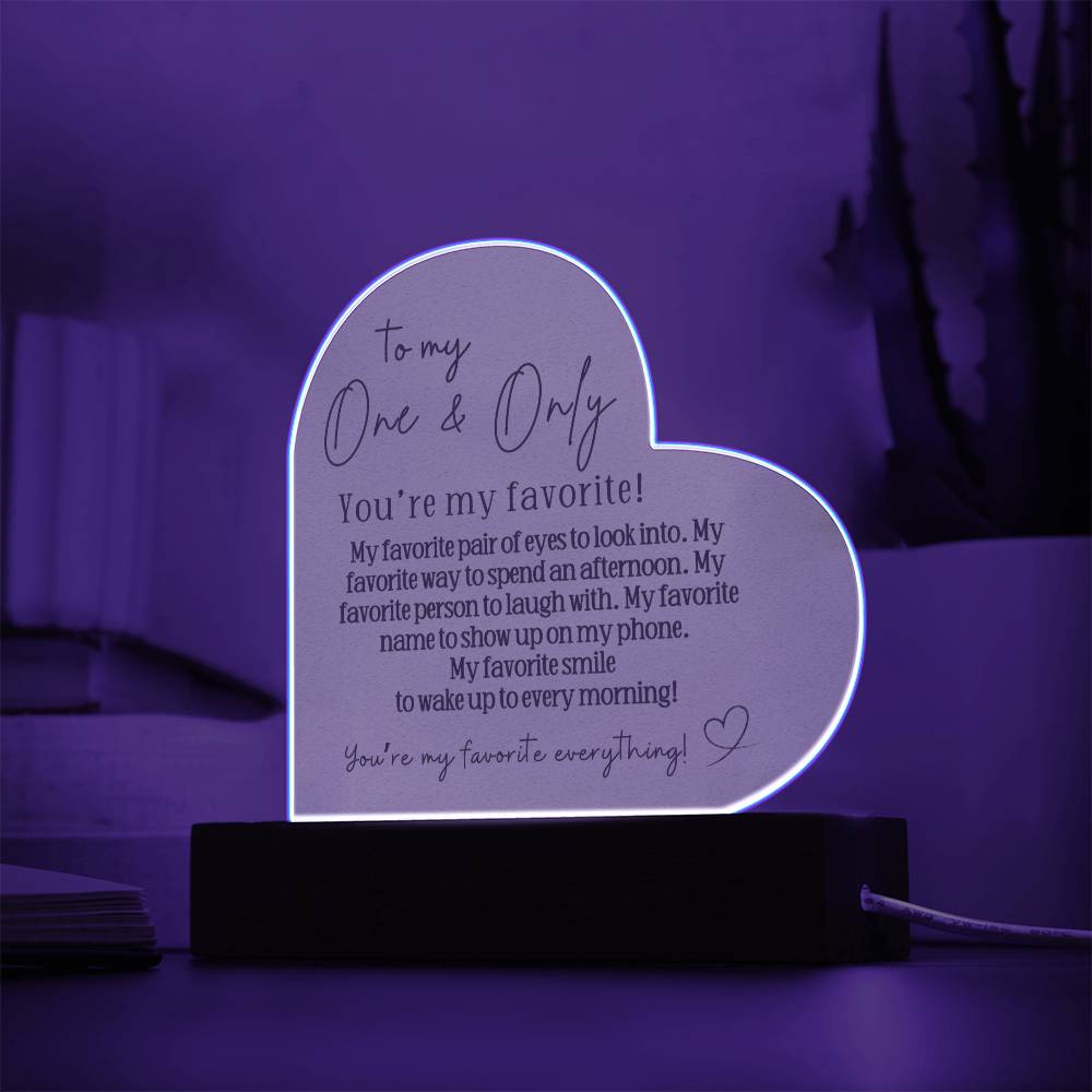 One & Only | Heart Acrylic Plaque