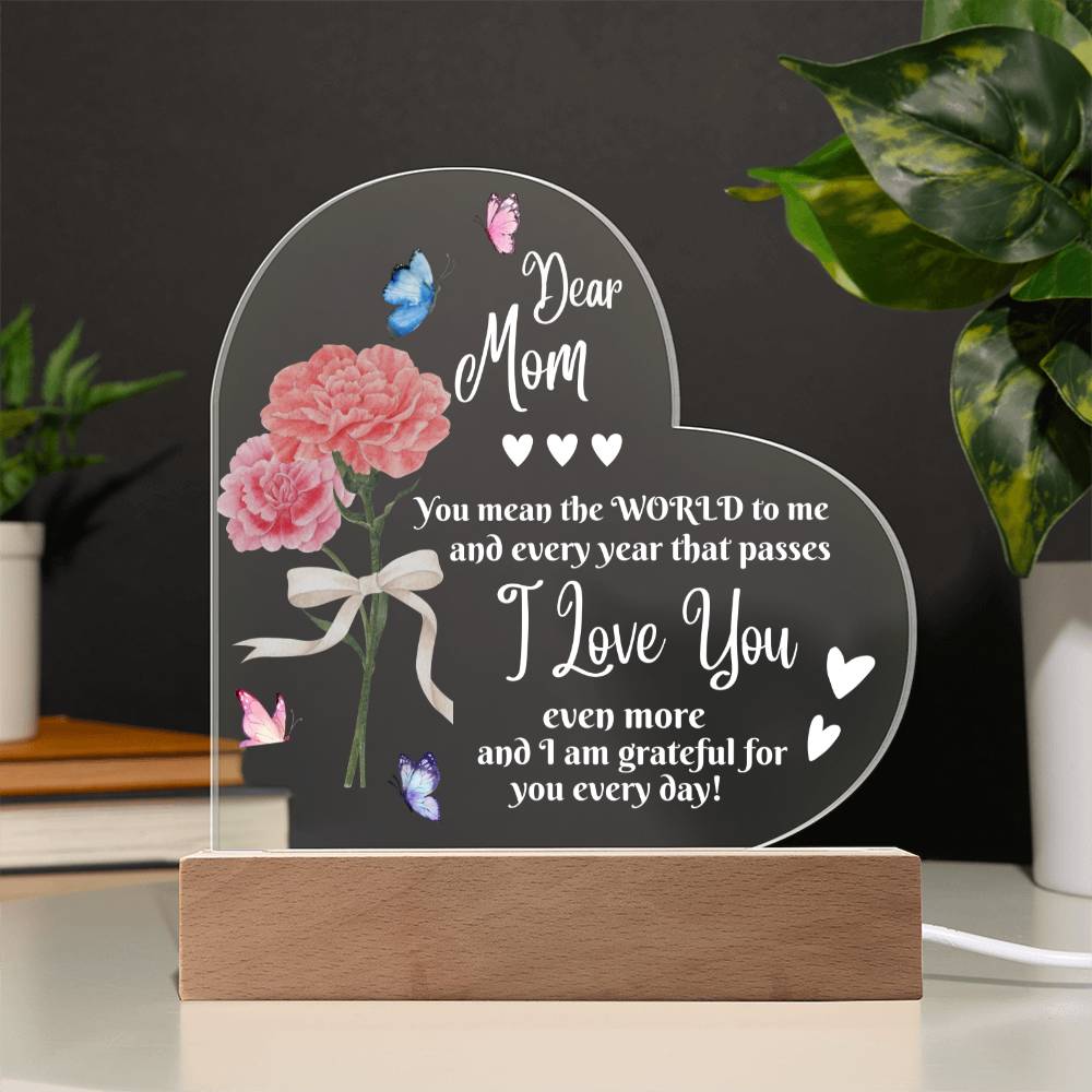 Dear Mom | Acrylic Heart Plaque