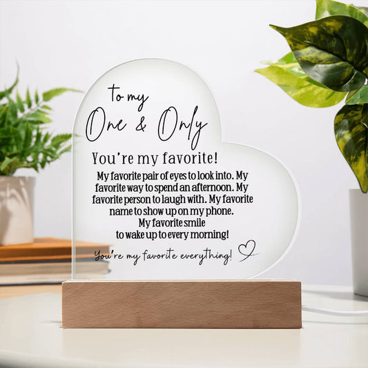 One & Only | Heart Acrylic Plaque