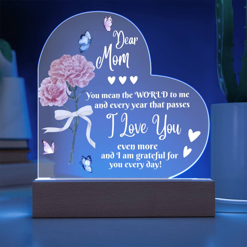 Dear Mom | Acrylic Heart Plaque