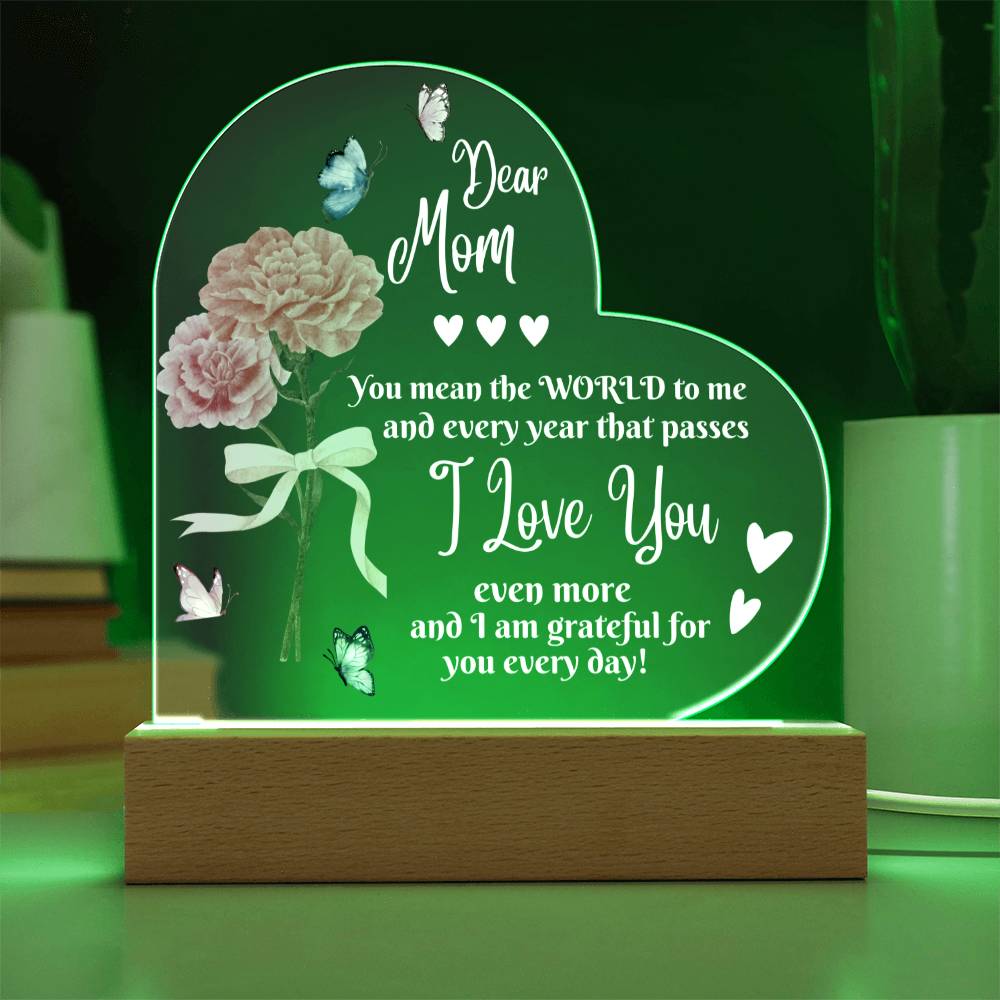 Dear Mom | Acrylic Heart Plaque