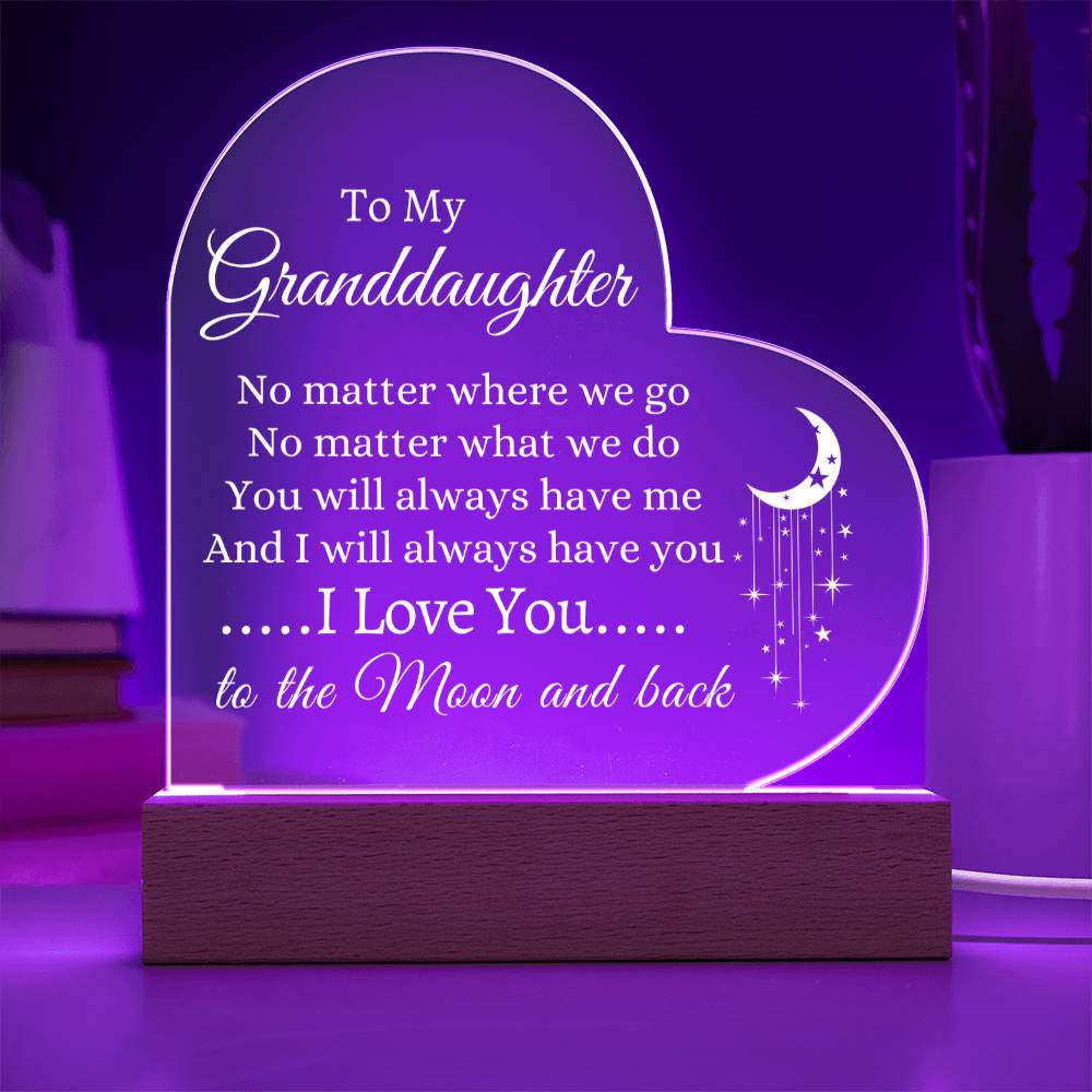 Granddaughter | Printed Heart Acrylic Plaque