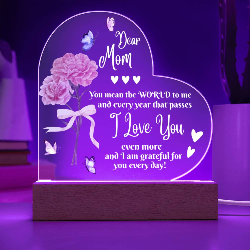 Dear Mom | Acrylic Heart Plaque