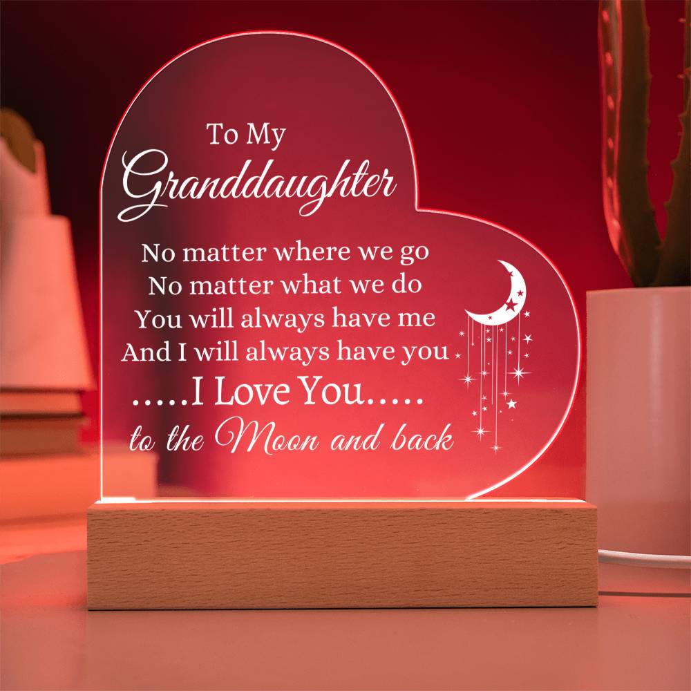 Granddaughter | Printed Heart Acrylic Plaque