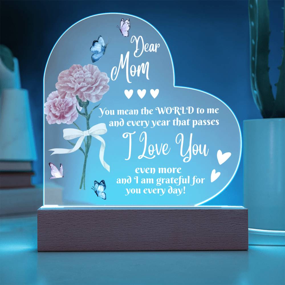 Dear Mom | Acrylic Heart Plaque