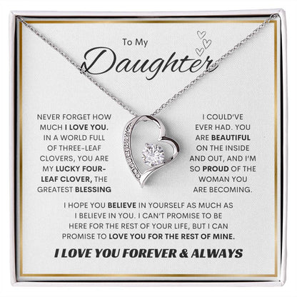 To My Daughter | Forever Love Necklace | SQ Gold Frame