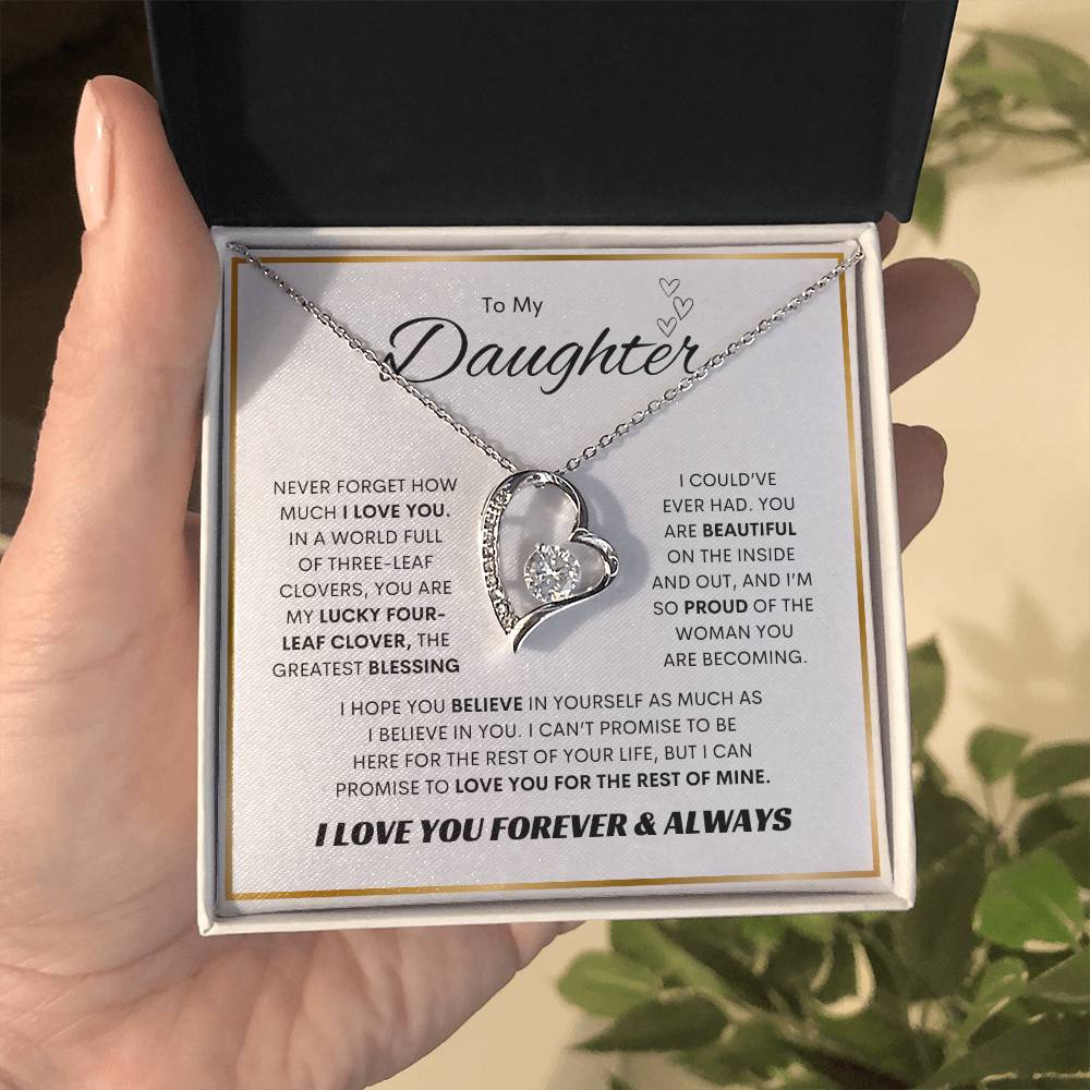 To My Daughter | Forever Love Necklace | SQ Gold Frame