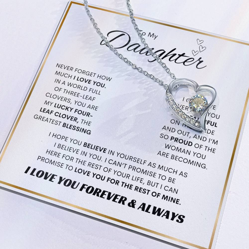 To My Daughter | Forever Love Necklace | SQ Gold Frame