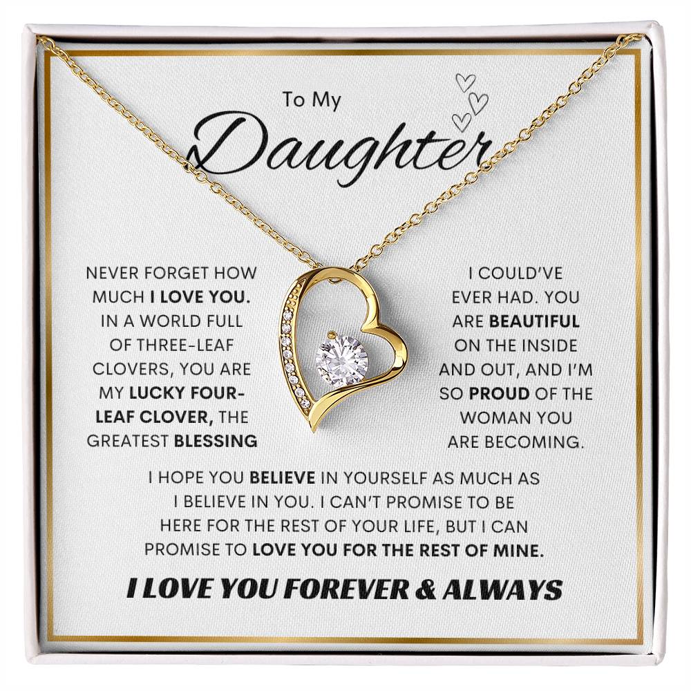 To My Daughter | Forever Love Necklace | SQ Gold Frame