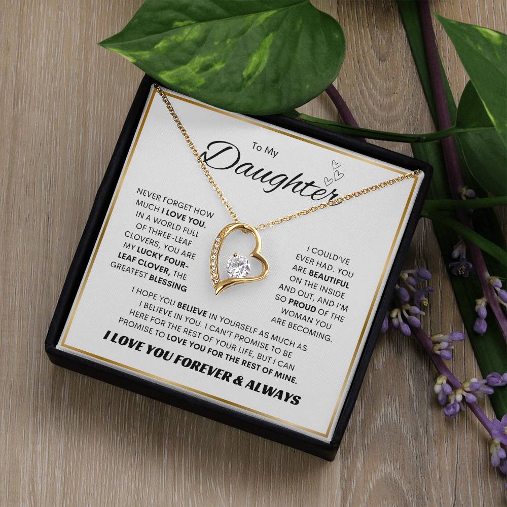 To My Daughter | Forever Love Necklace | SQ Gold Frame