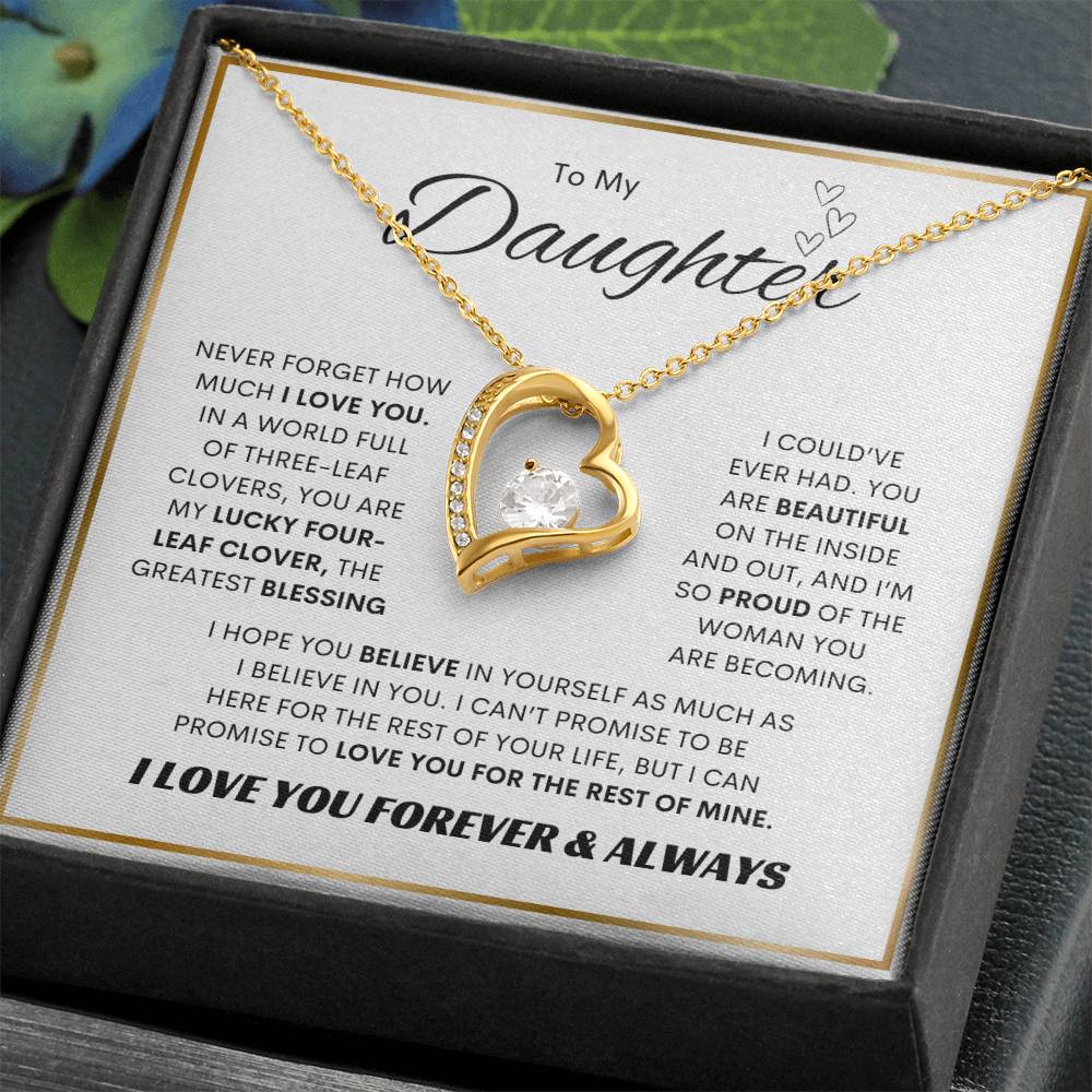 To My Daughter | Forever Love Necklace | SQ Gold Frame