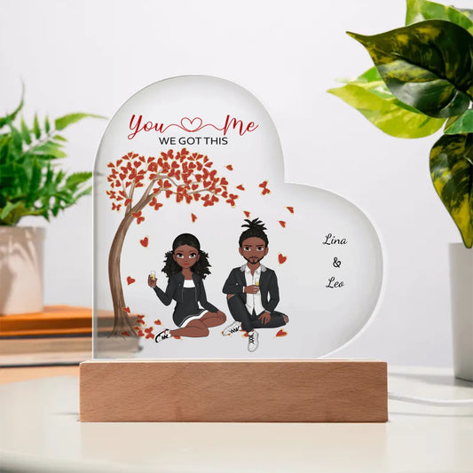 Personalized | You & Me | Acrylic Heart Plaque